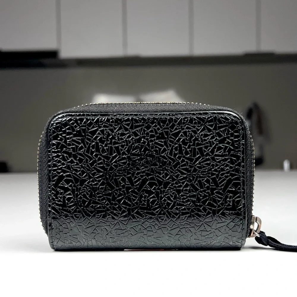 Christian Louboutin Metallic Patent Spikes Panettone Coin Purse Black Mu… - Picture 2 of 7